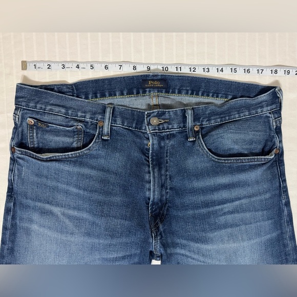 Polo Ralph Lauren Classic Fit Mens Jeans Straight Blue Whiskered 35x32 - Picture 9 of 14